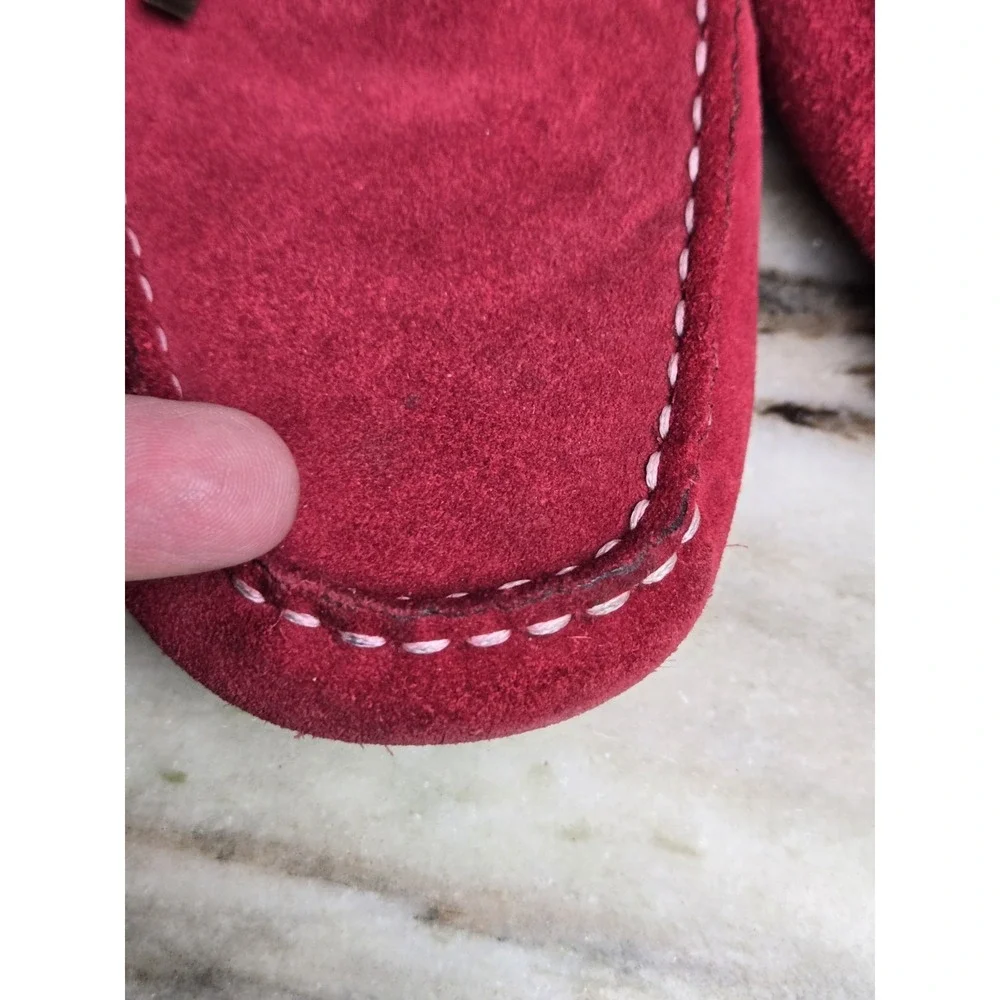 Alfani Trevor Men's Red Suede Leather Driving Moccasins Loafers Shoes Size 9.5 M